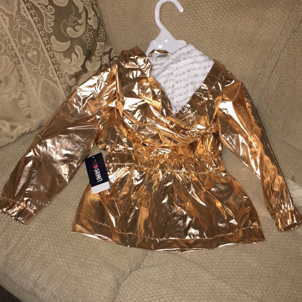 💖NWT Limited Too Rose Gold Metallic Raincoat - Picture 7 of 11